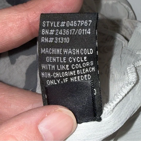 IN Studio Sheer Leopard Print Blouse Cream Black Boho Chic Top L - Picture 7 of 8